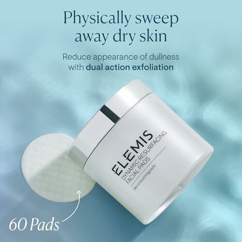 ELEMIS dynamic resurfacing facial pads with 60 count on blue background.