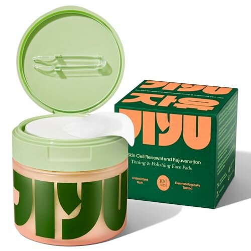 Skincare pads container and box for skin renewal